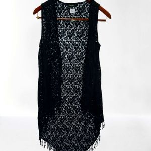 💃lace floral no sleeve open cover up bikini🌅